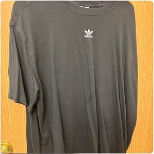 adidas Black Short-Sleeve Trefoil Logo Tee